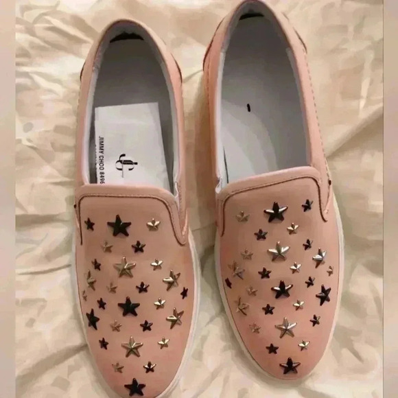 SALE NEW Men Jimmy Choo Pinc Studded star slip on sneakers sz 42.5 - Picture 1 of 6
